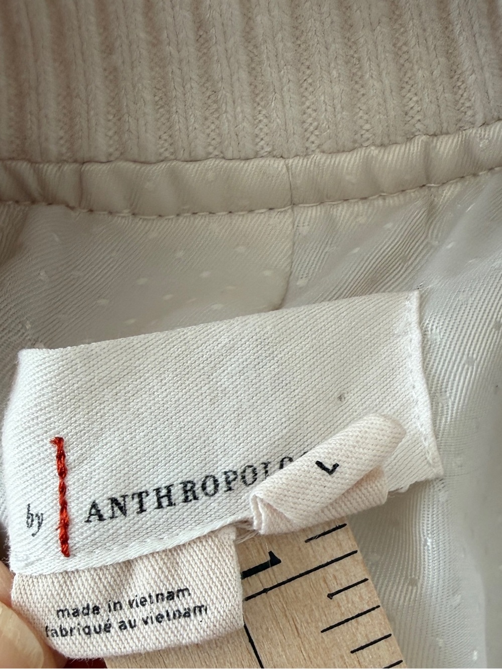 Anthropologie Womens Large Sherpa Jacket Cream Teddy Fleece Cropped Zip Coat - Picture 10 of 14